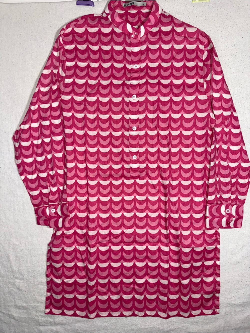 Unknown Brand Pink Geometric Long Sleeve Dress